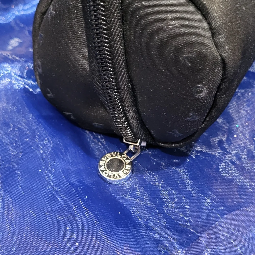 Bulgari Small Black Cylinder makeup bag